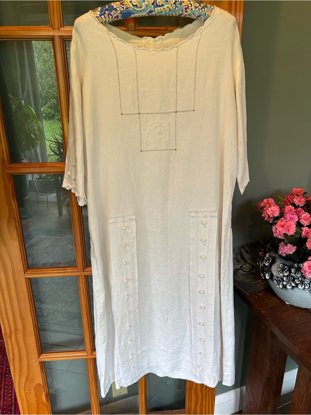 Antique Edwardian 1900s Cotton Shift Dress